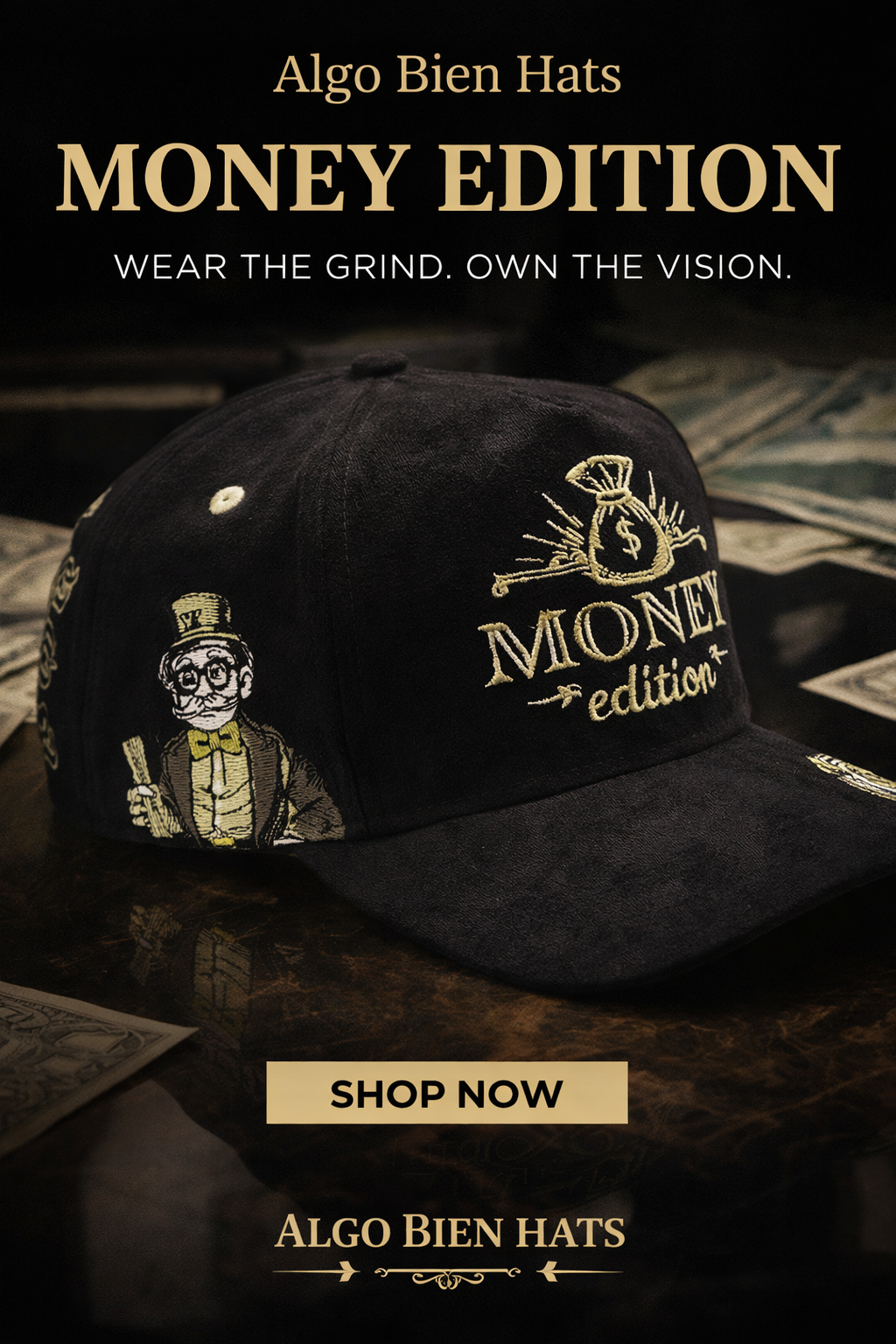 Premium Adjustable Signature Hat –  Money Edition